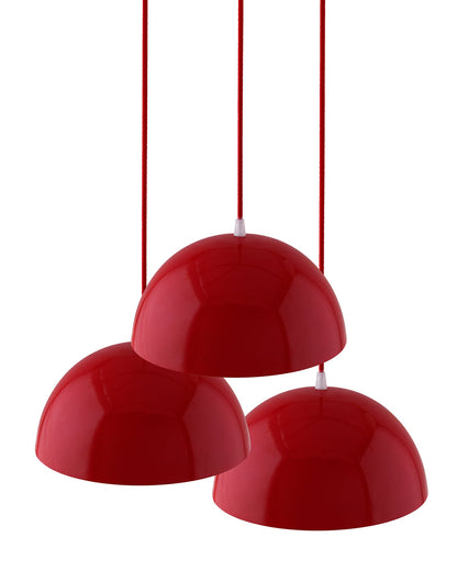 3-lights Round Cluster Chandelier Ceiling Hanging Pendant Light with Braided Cord, URBAN Retro, nordic style, LED/filament bulb