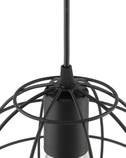 E27 Ediosn Vintage Black Metal Sphere Hanging Light, Pendant Ceiling Light Lamp