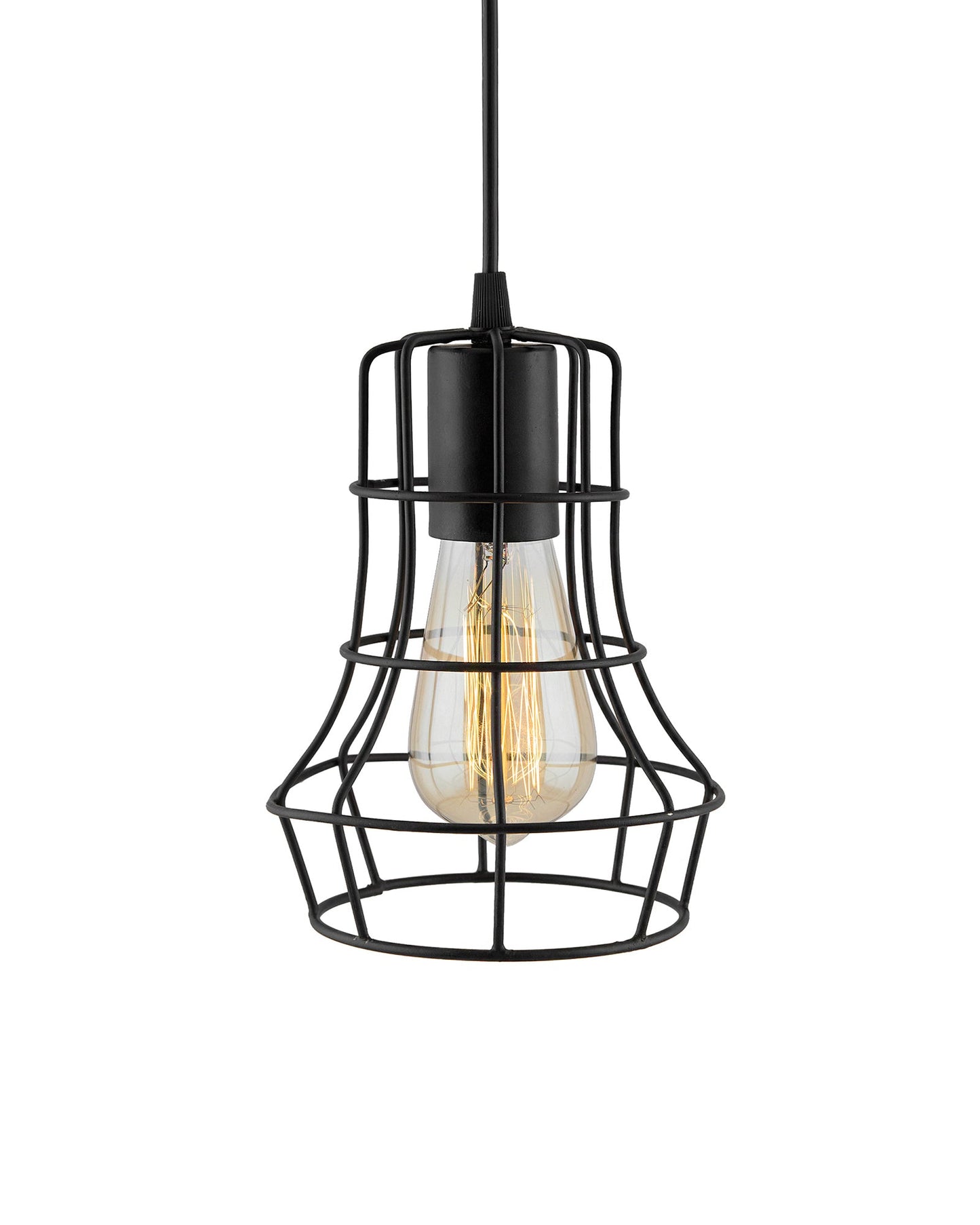 E27 Ediosn Vintage Black Metal Crown Hanging Light, Pendant Ceiling Light Lamp