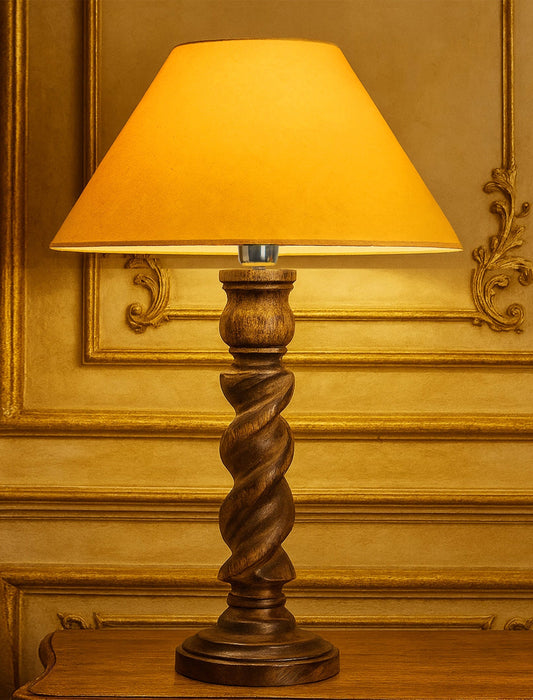 Classic Black Twister Table Lamp With Shade