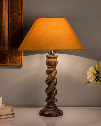 Classic Black Twister Table Lamp With Shade