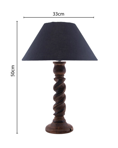 Classic Black Twister Table Lamp With Shade