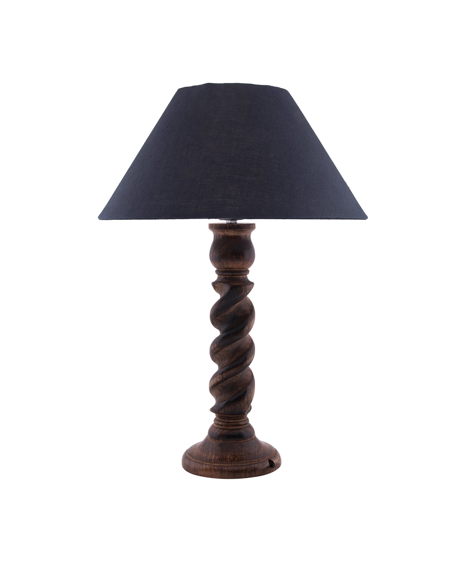 Classic Black Twister Table Lamp With Shade