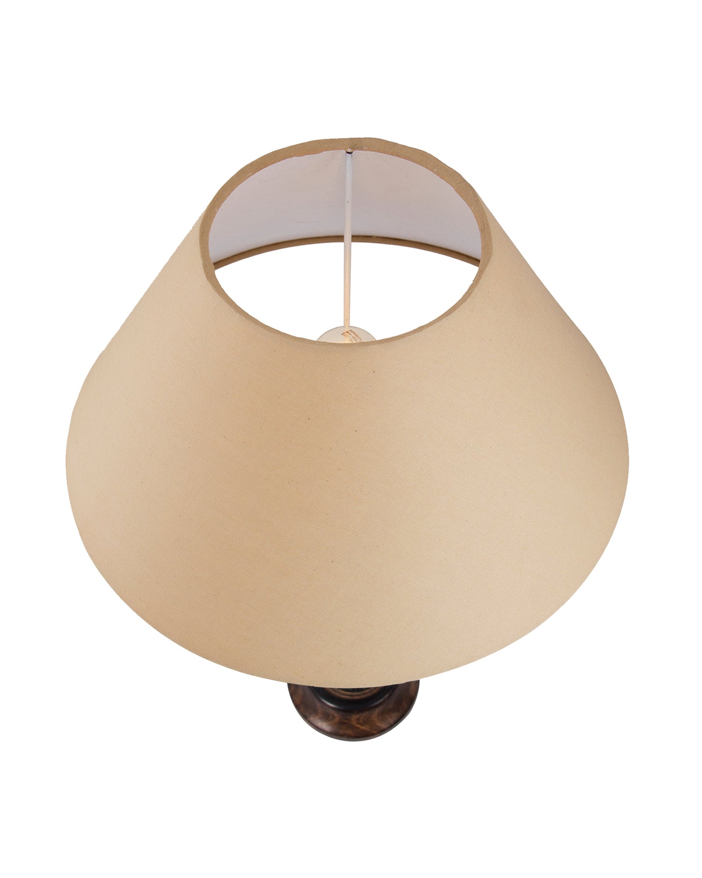 Classic Victorian Black Wood Table Lamp with Golden Shade