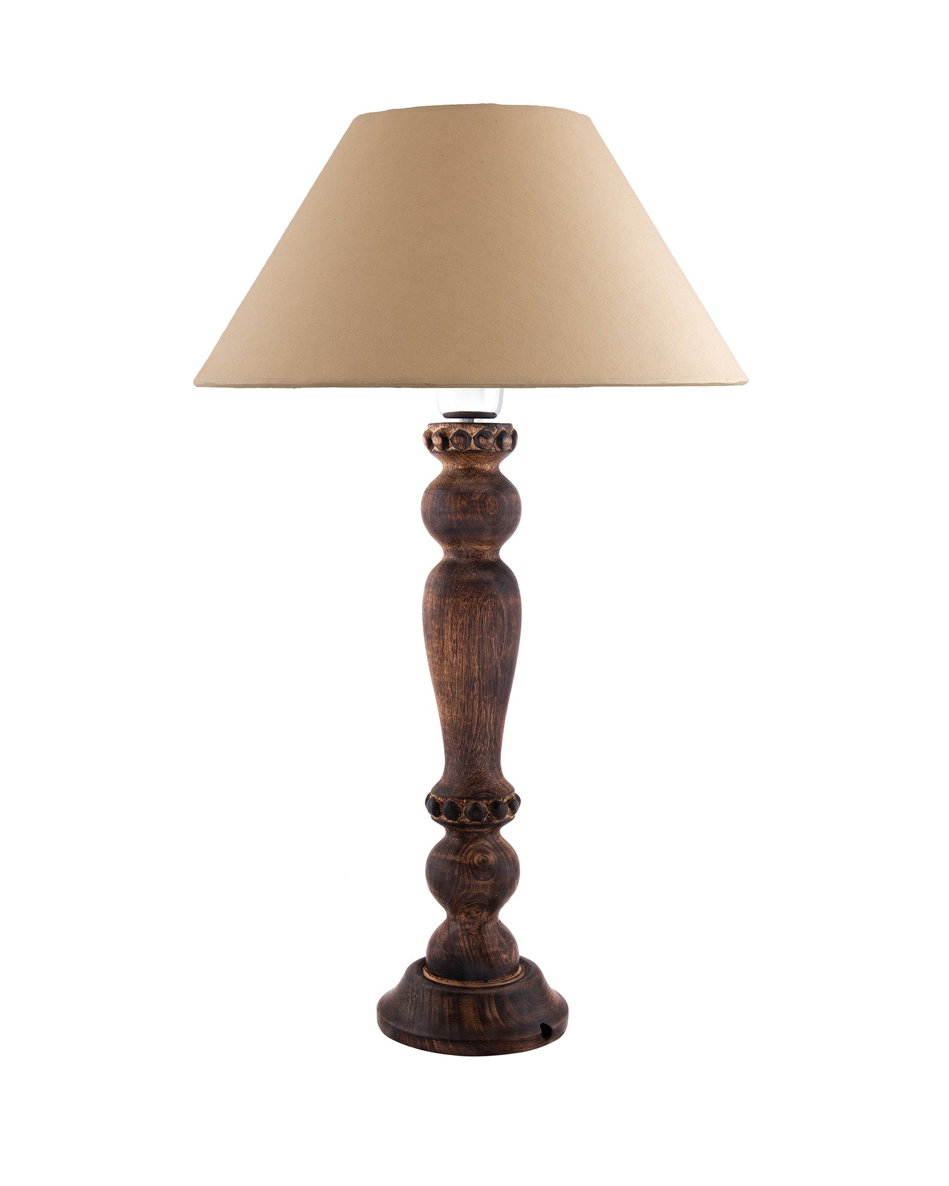 Eureka Polka Black Wood Table Lamp With Shade