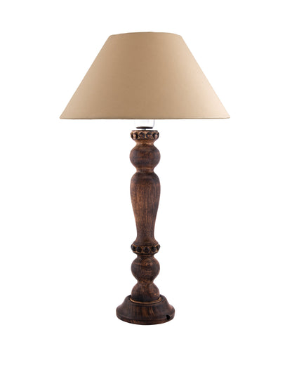 Eureka Polka Black Wood Table Lamp With Shade