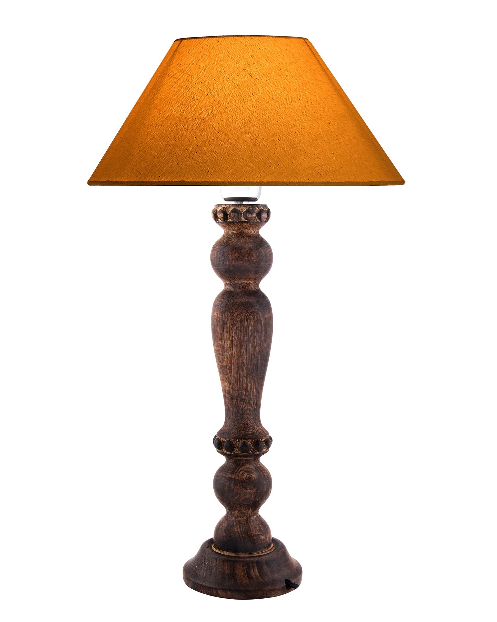 Eureka Polka Black Wood Table Lamp With Shade