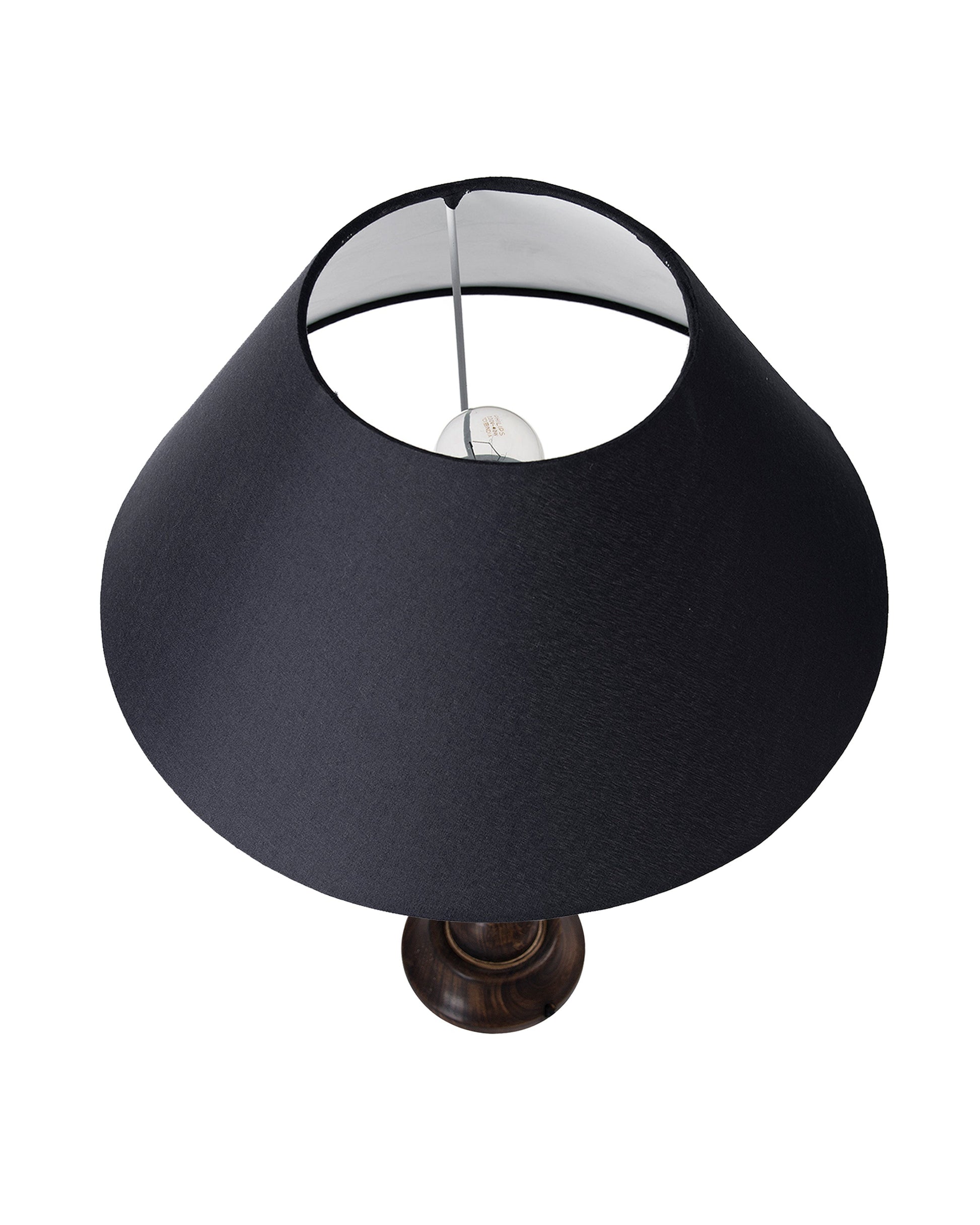 Eureka Polka Black Wood Table Lamp With Shade