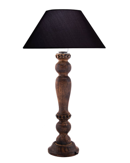 Eureka Polka Black Wood Table Lamp With Shade