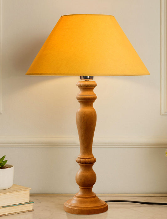 Eureka Polka Natural Wood Table Lamp With Shade