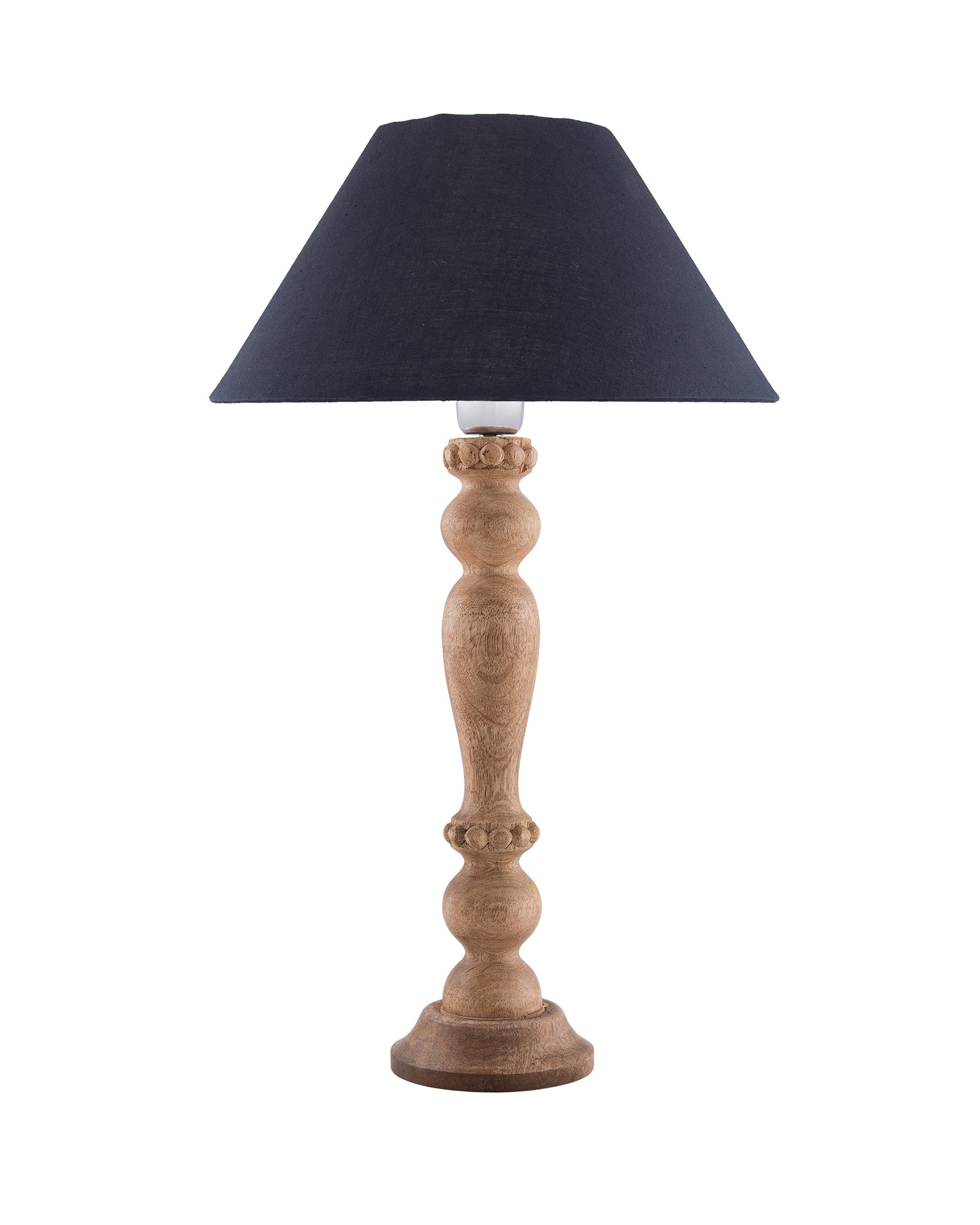 Eureka Polka Natural Wood Table Lamp With Shade