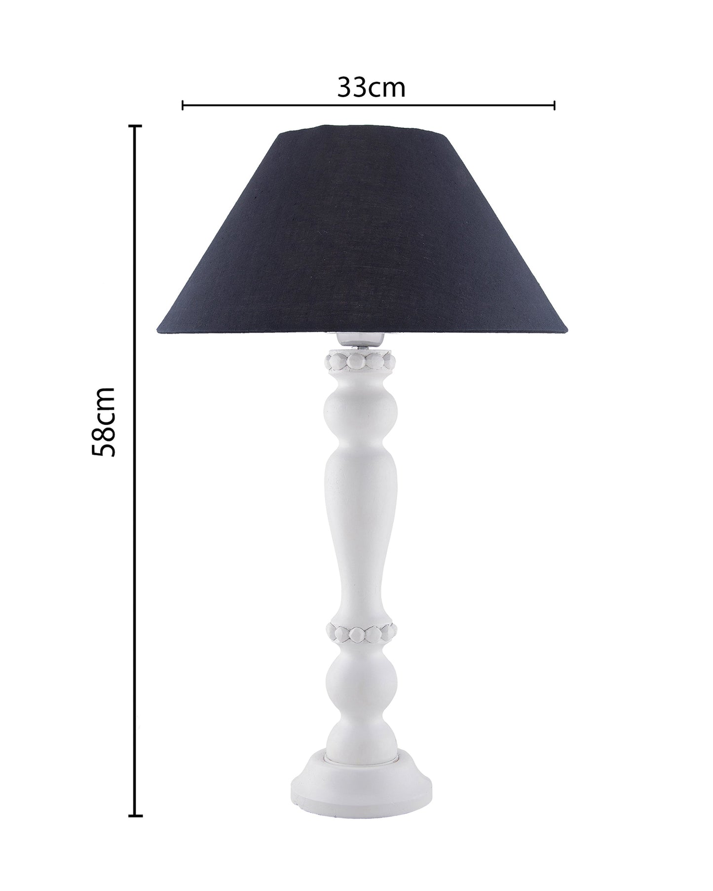 Eureka Polka White Wood Table Lamp With shade