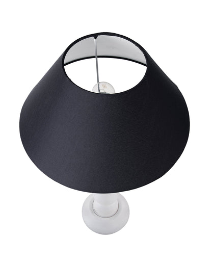 Eureka Polka White Wood Table Lamp With shade