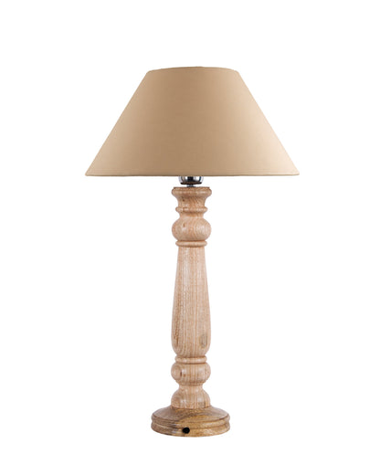 Mabel Rustic Wood Table Lamp with Shade