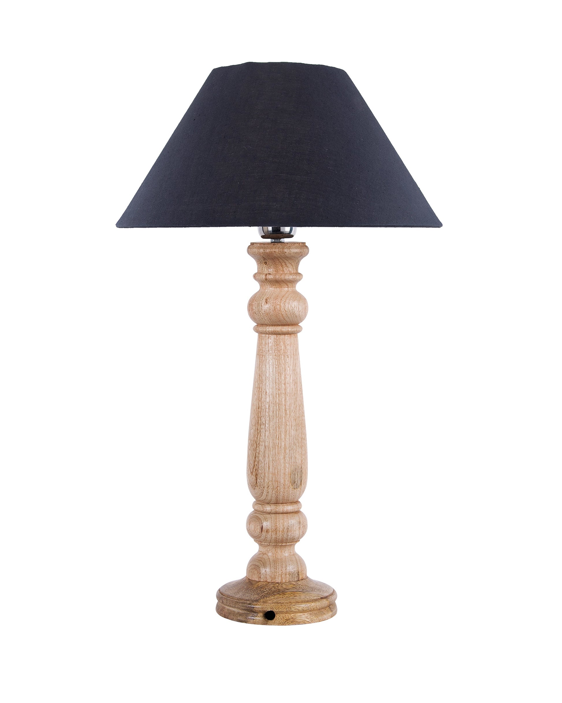 Mabel Rustic Wood Table Lamp with Shade
