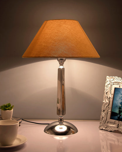 Classic Cubist Chrome Lamp with Shade