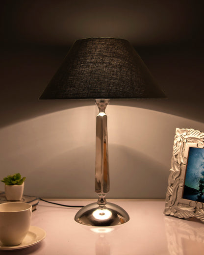 Classic Cubist Chrome Lamp with Shade
