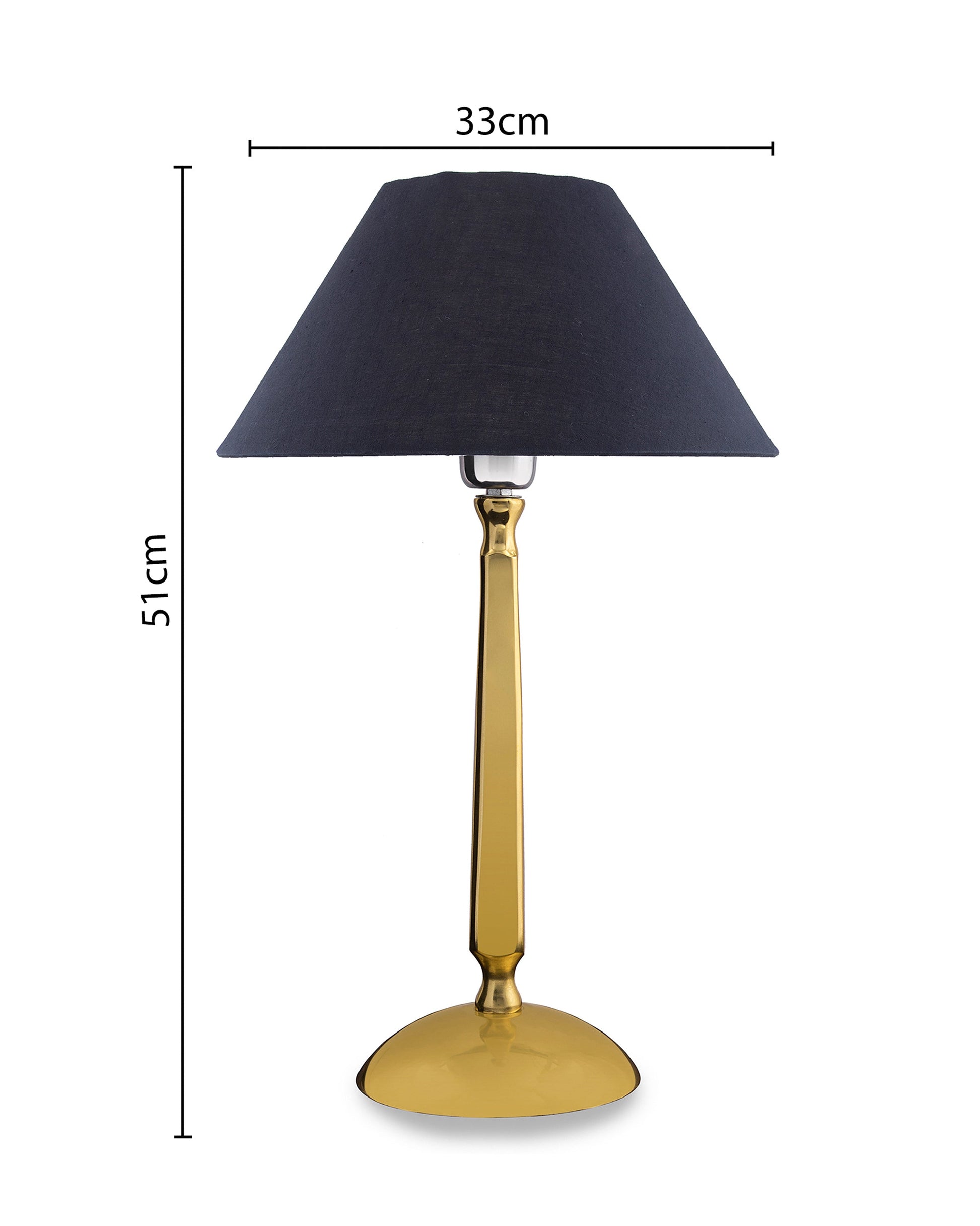 Classic Cubist Gold Brushed Lamp with Shade