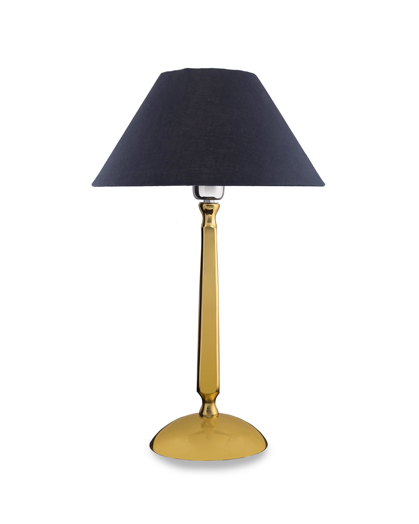 Classic Cubist Gold Brushed Lamp with Shade
