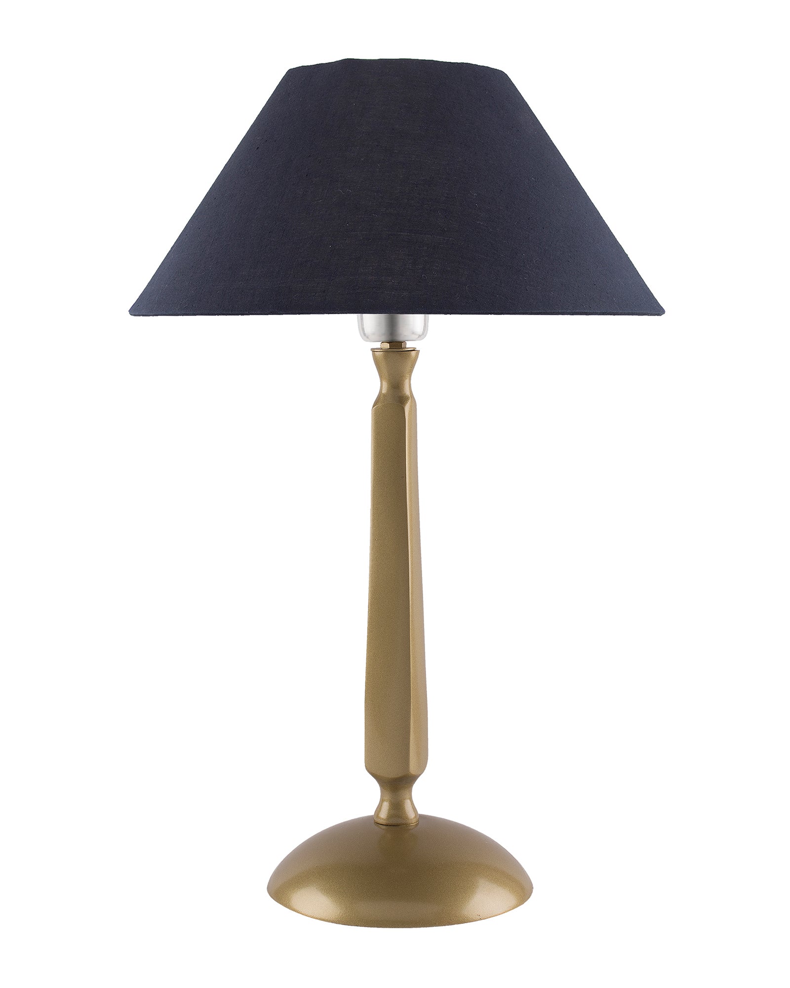 Classic Cubist Gold Brushed Lamp with Shade