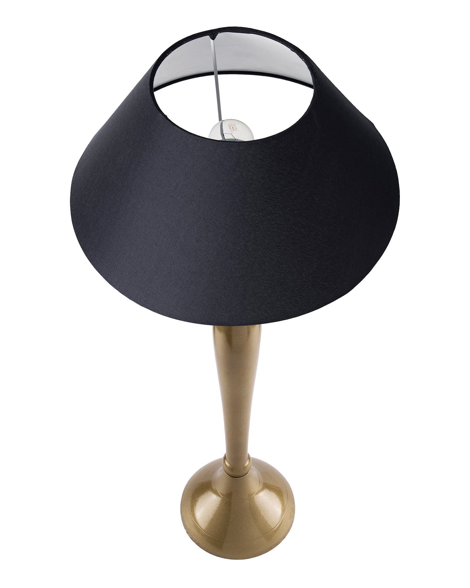 Royal Ovoid gold brushed lamp with shade