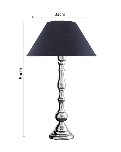 Teardrop chrome lamp with shade