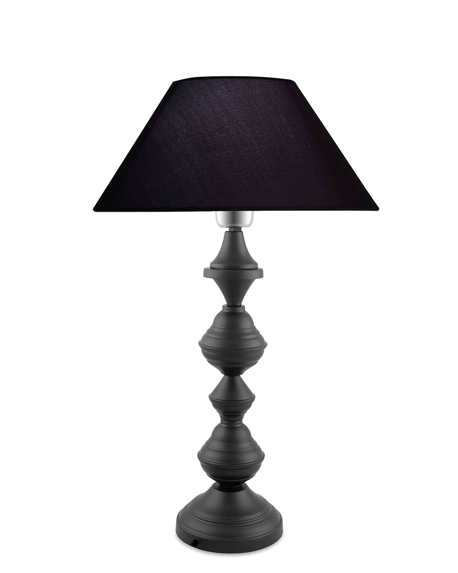 Nordic waterdrop matt black table lamp with shade