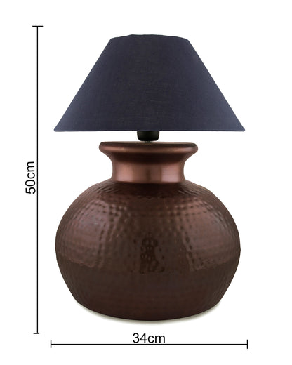 Antique Copper Hammered Pitcher Table Lamp with Shade