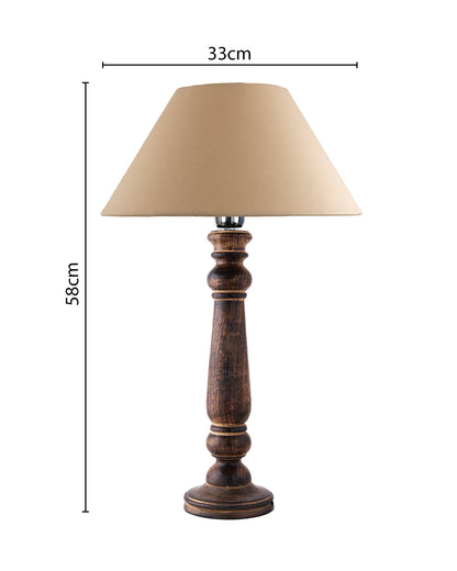 Mabel Antique Black Wood Table Lamp with Shade