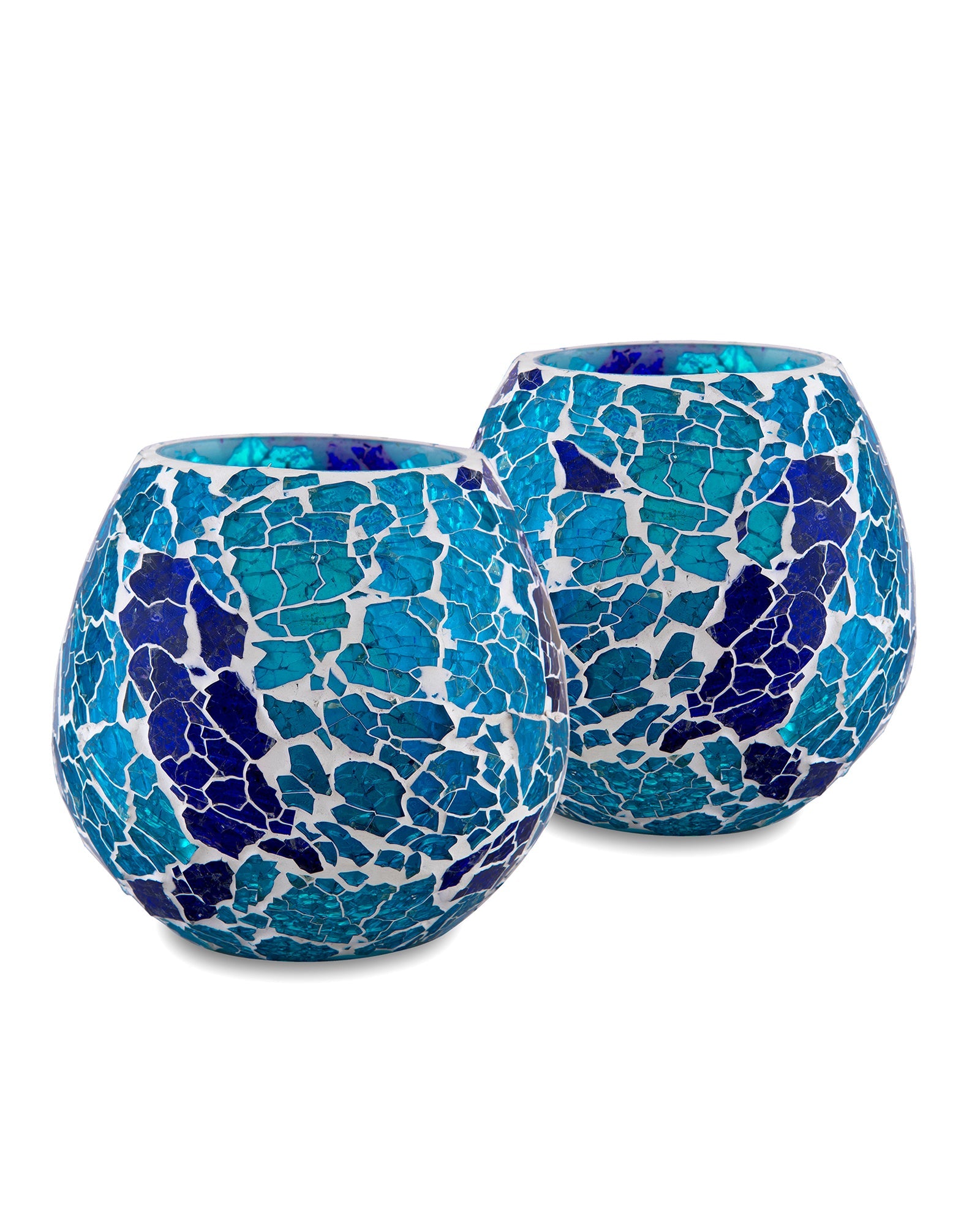 Moroccan Glass Mosaic Candle Holder, Tea Light holder Votive, Set of 2