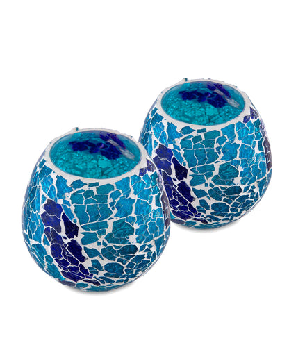 Moroccan Glass Mosaic Candle Holder, Tea Light holder Votive, Set of 2