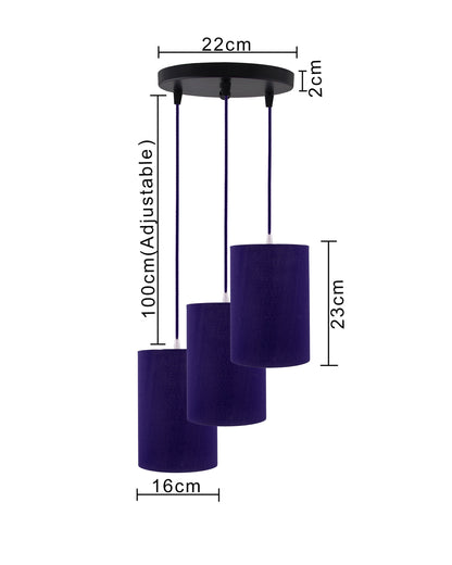 3-Lights Round Cluster Chandelier Classic CylinderHanging Shade Pendant, Decorative, Black, URBAN Retro, Nordic Style, LED/Filament Bulb