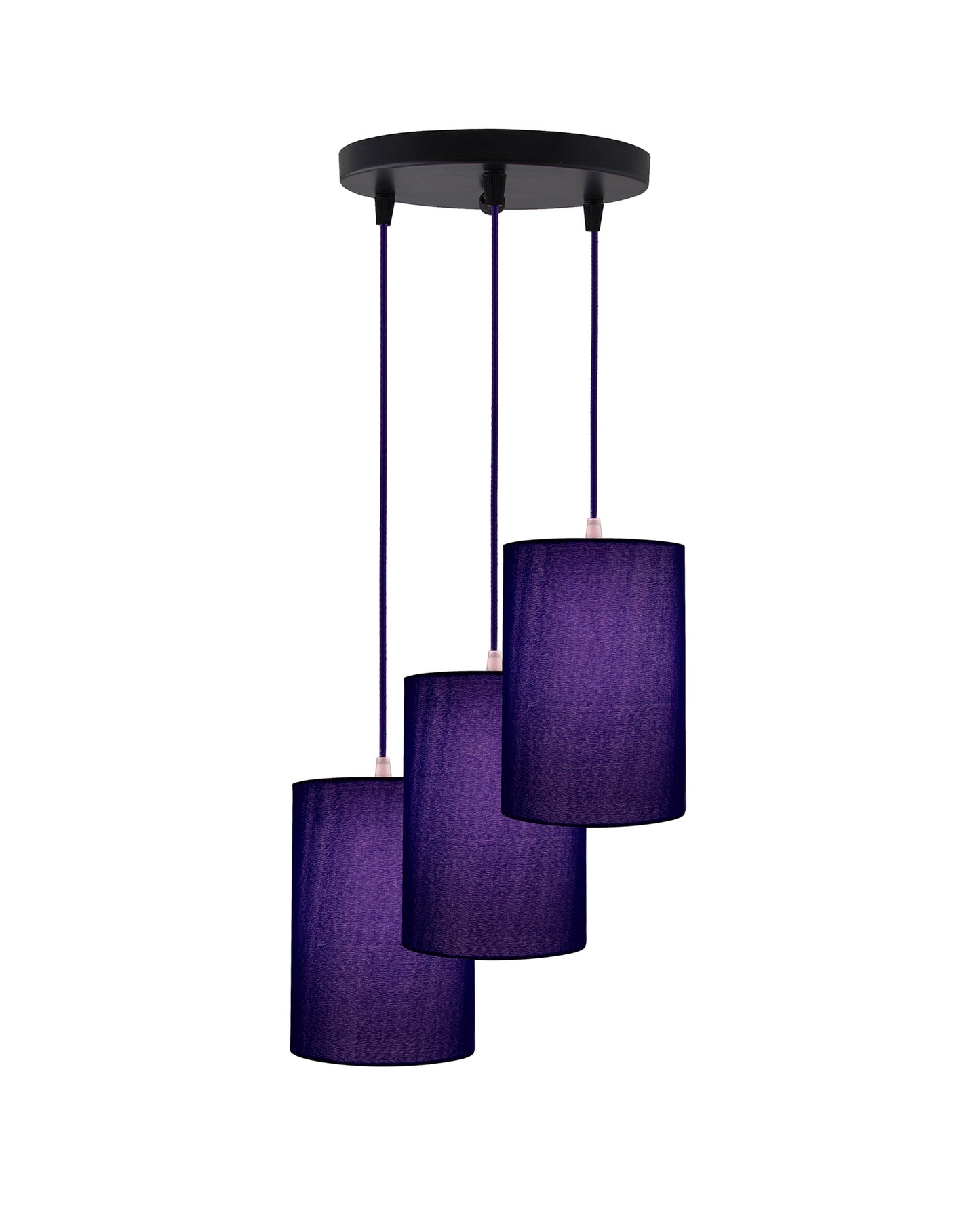3-Lights Round Cluster Chandelier Classic CylinderHanging Shade Pendant, Decorative, Black, URBAN Retro, Nordic Style, LED/Filament Bulb