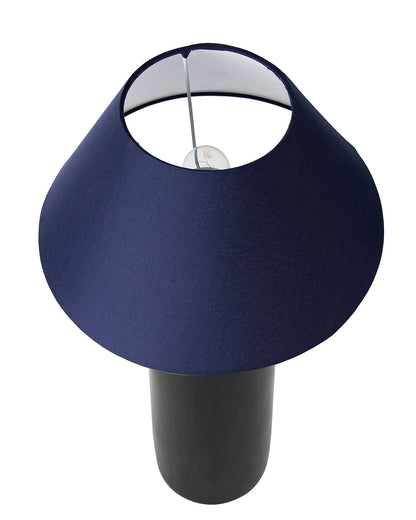 Ceramic Base Black Table Lamp with Cone Shade, LED Bulb