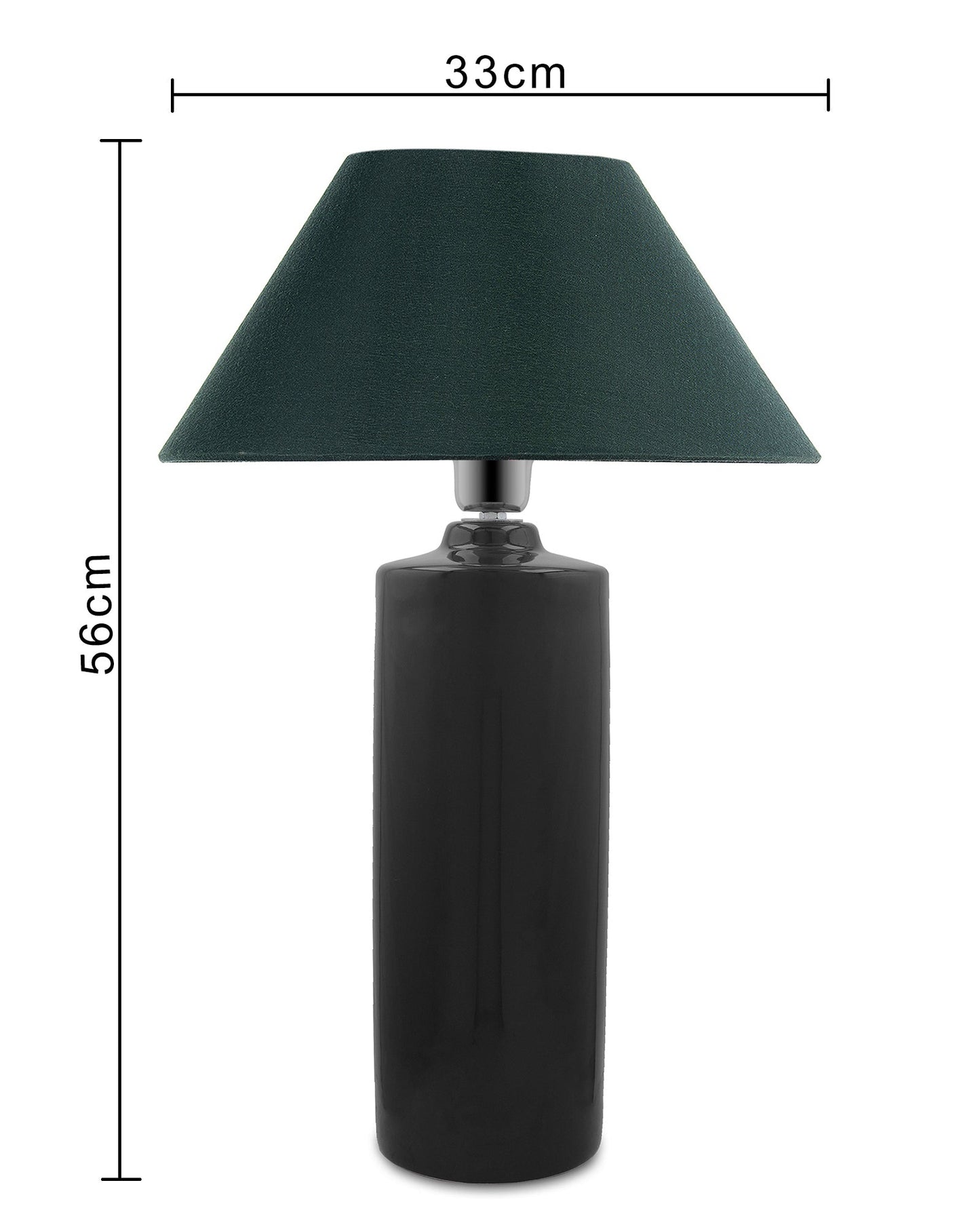 Ceramic Base Black Table Lamp with Cone Shade, LED Bulb