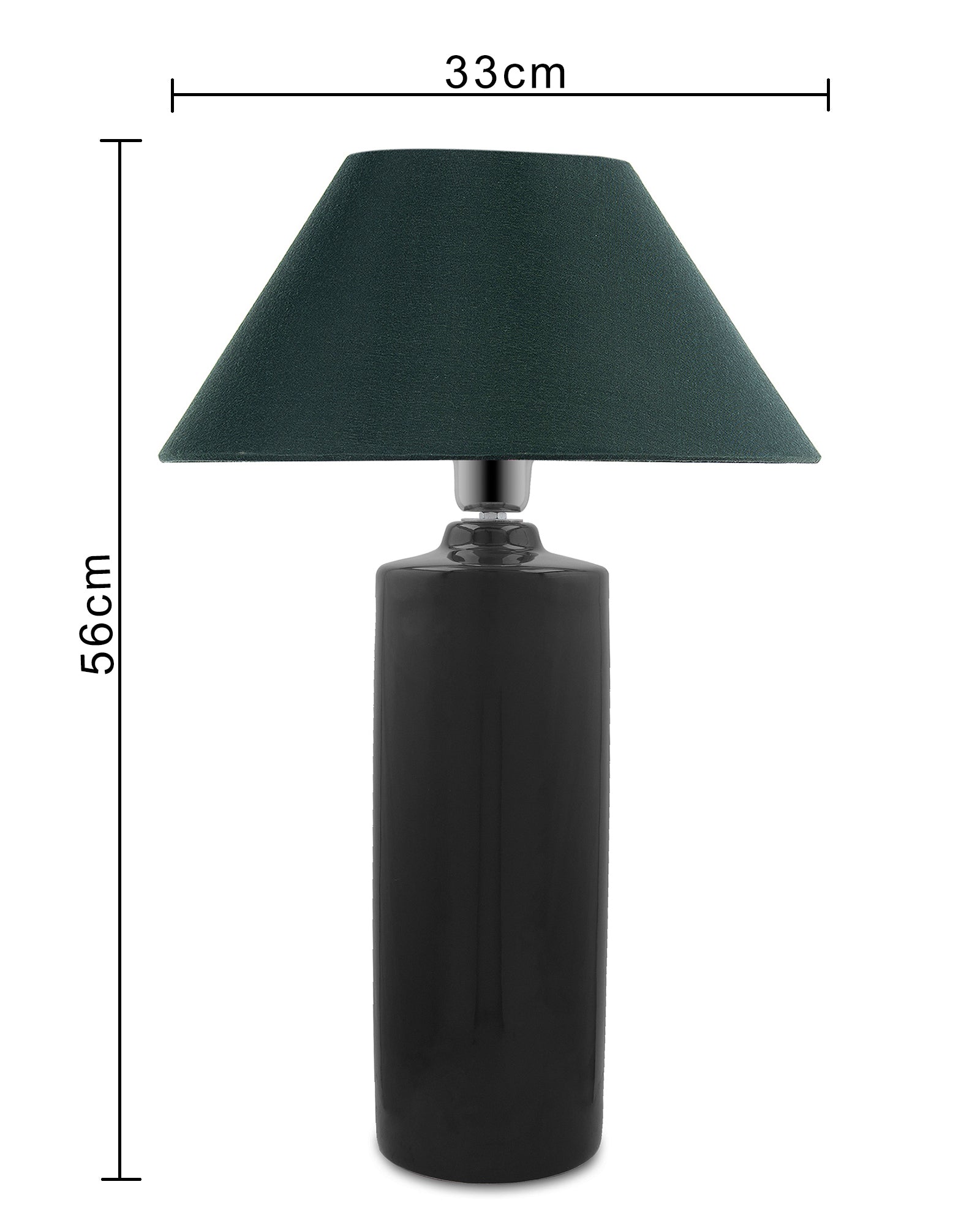 Ceramic Base Black Table Lamp with Cone Shade, LED Bulb