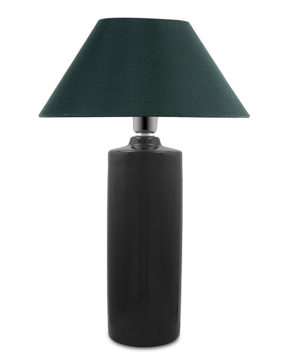 Ceramic Base Black Table Lamp with Cone Shade, LED Bulb