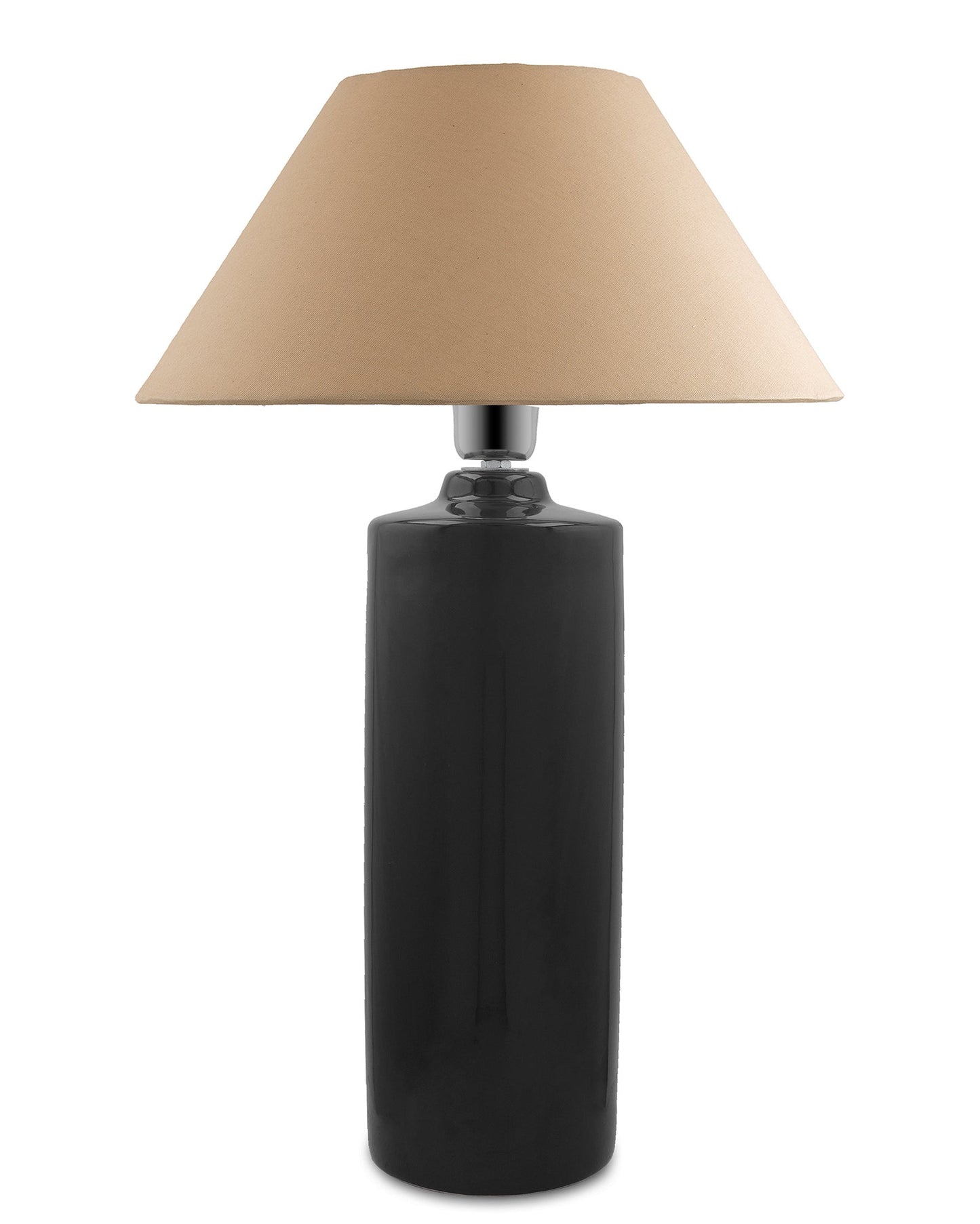 Ceramic Base Black Table Lamp with Cone Shade, LED Bulb