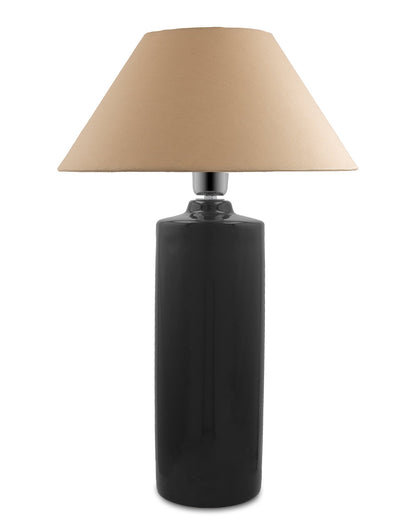 Ceramic Base Black Table Lamp with Cone Shade, LED Bulb