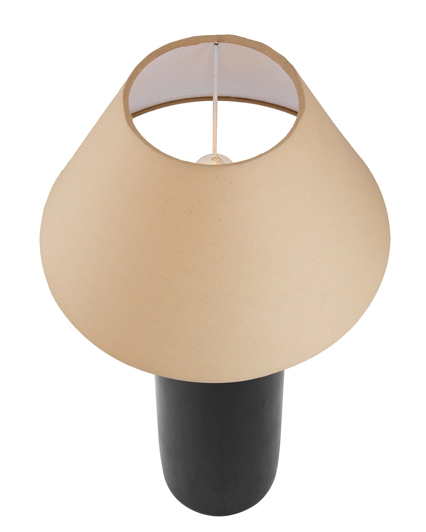 Ceramic Base Black Table Lamp with Cone Shade, LED Bulb