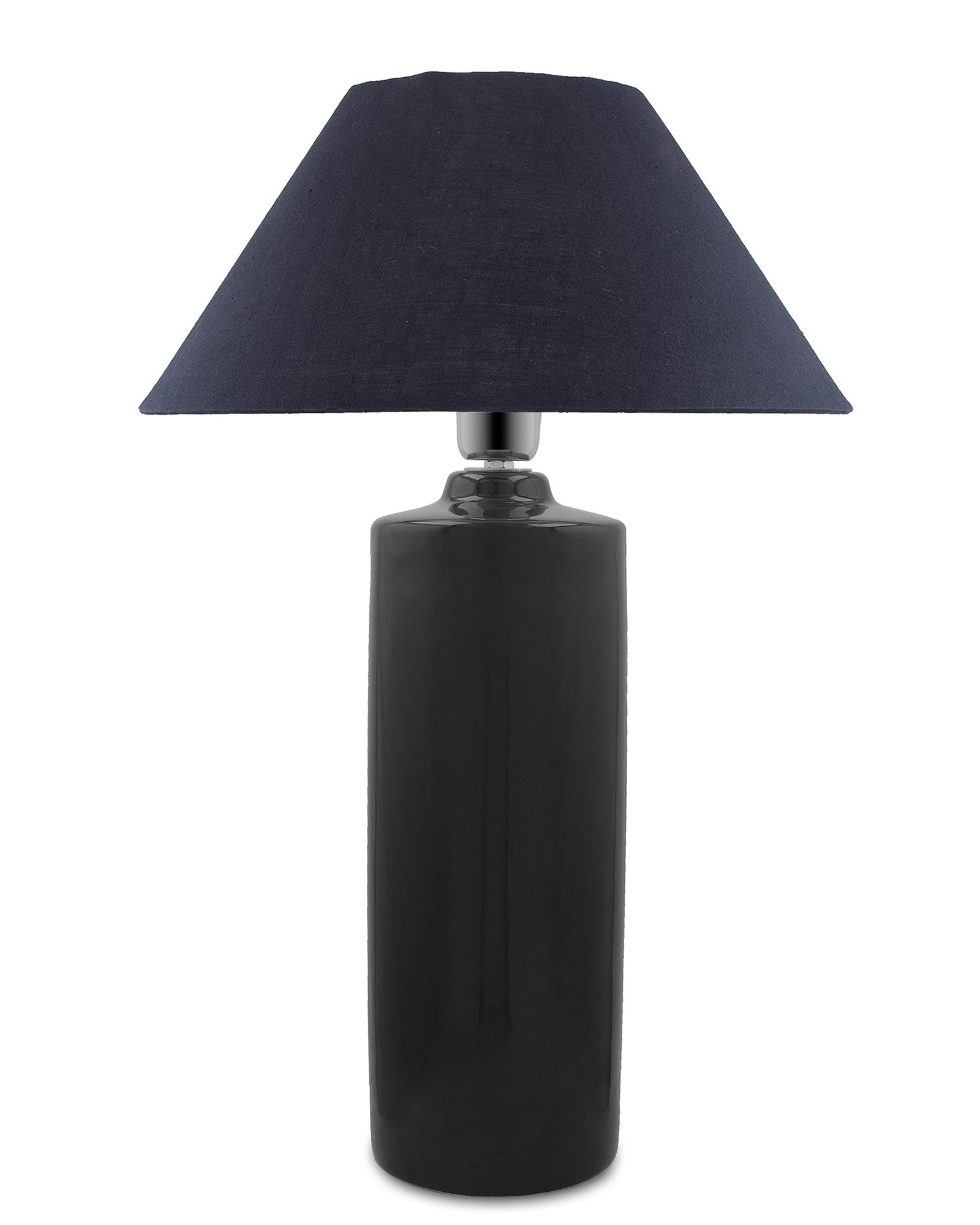 Ceramic Base Black Table Lamp with Cone Shade, LED Bulb