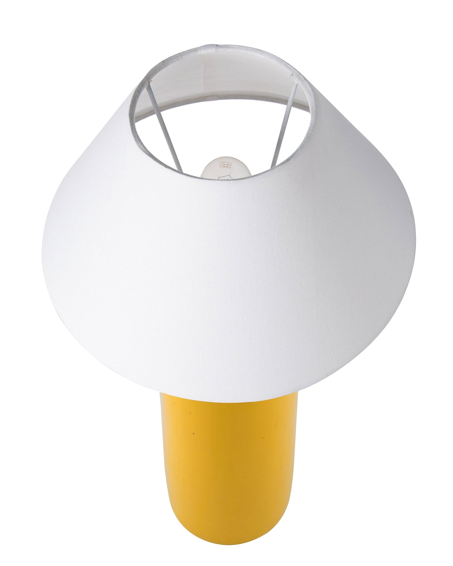 Ceramic Base Yellow Table Lamp with Cone Shade, LED Bulb