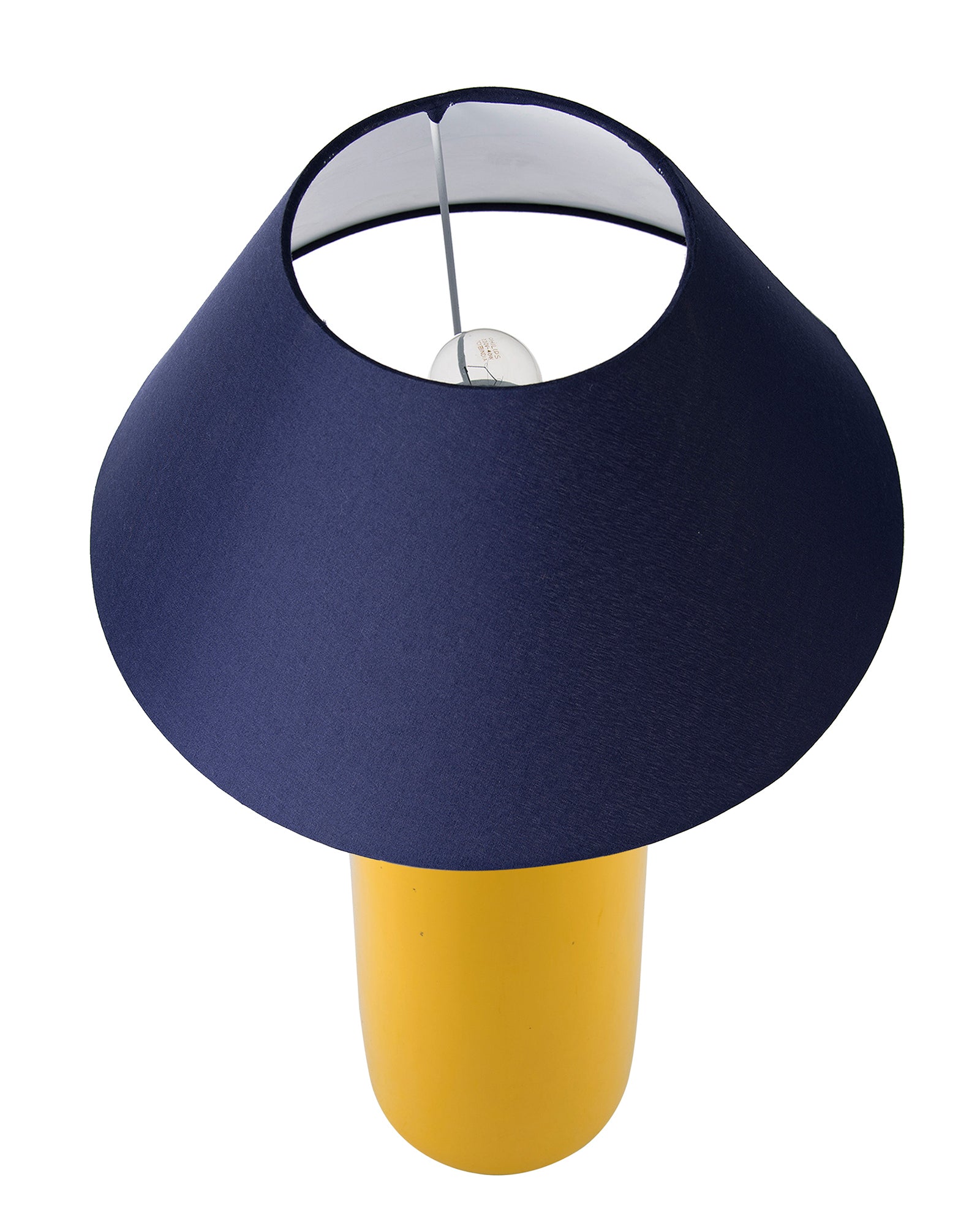Ceramic Base Yellow Table Lamp with Cone Shade, LED Bulb