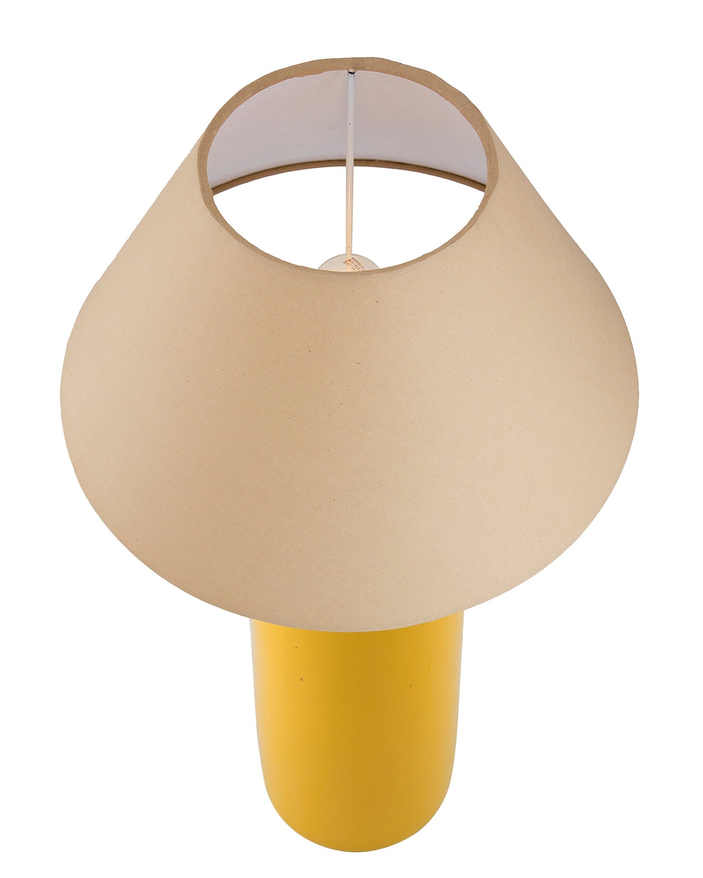 Ceramic Base Yellow Table Lamp with Cone Shade, LED Bulb