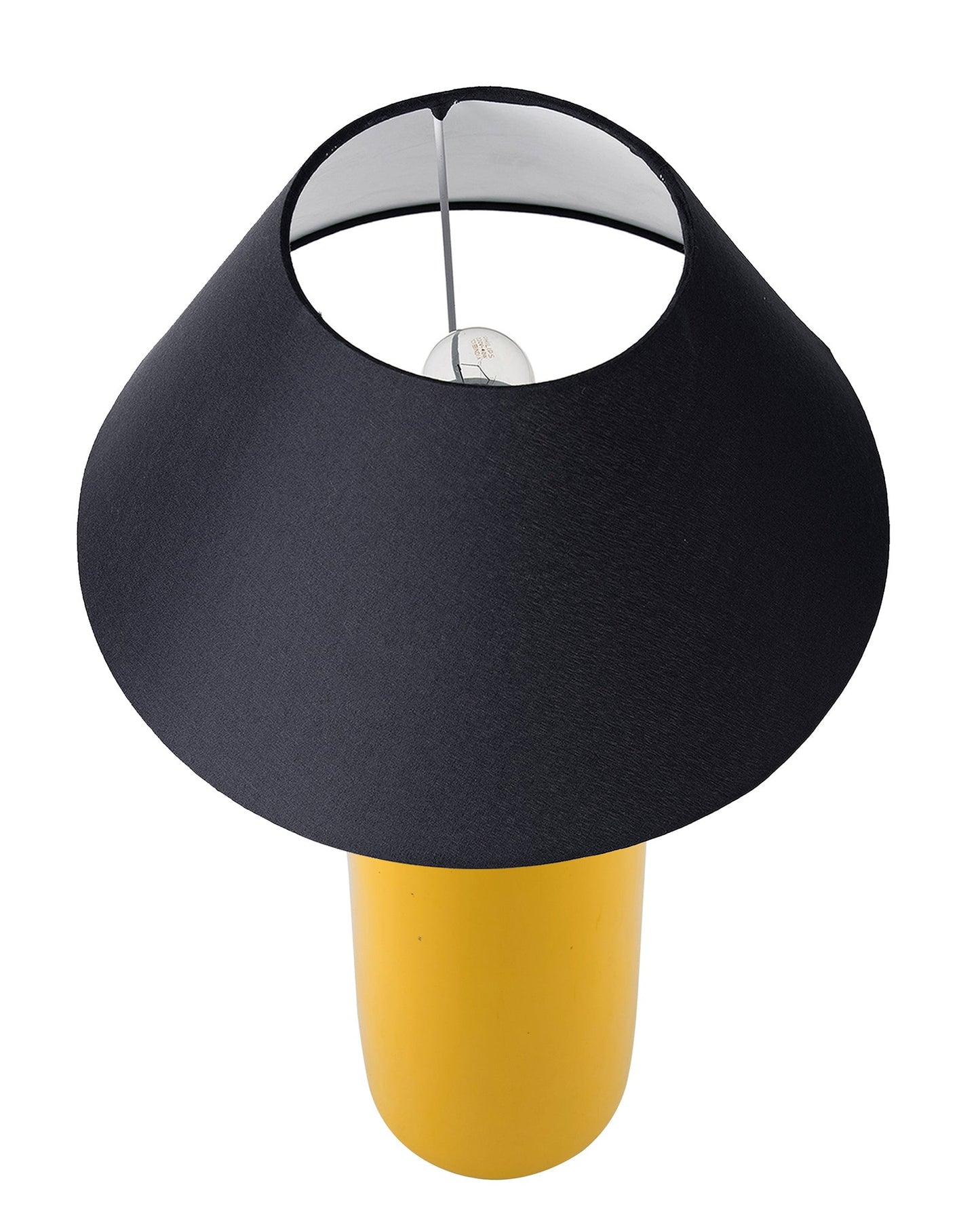 Ceramic Base Yellow Table Lamp with Cone Shade, LED Bulb