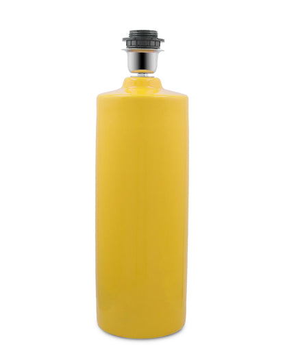 Ceramic Base Yellow Table Lamp with Cone Shade, LED Bulb