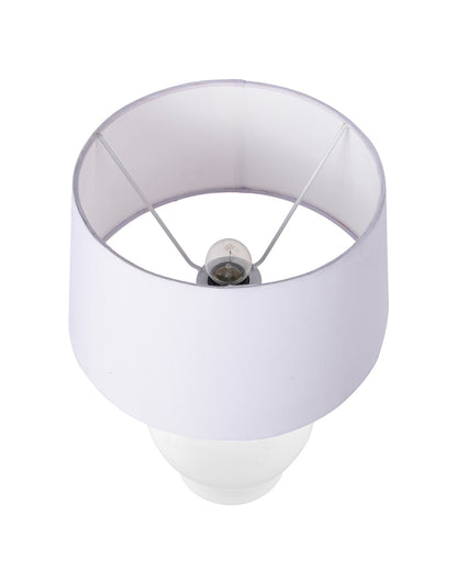 Ceramic Pot Shaped Base White Table Lamp with Drum Shade, LED Bulb