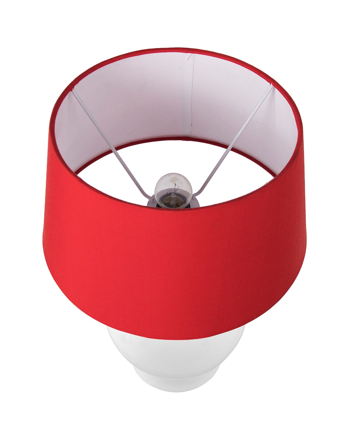 Ceramic Pot Shaped Base White Table Lamp with Drum Shade, LED Bulb