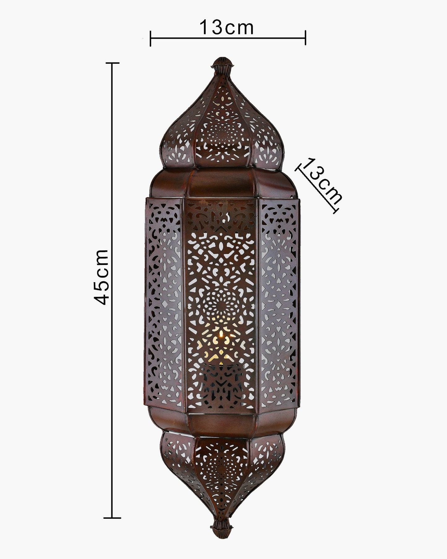 Homesake® Moroccan Wall Lamp – Handcrafted Decorative Metal Light for living room, Bedroom, Offoce or Festive Decor