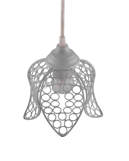 Hanging White Steel lotus light, hanging light and fixture